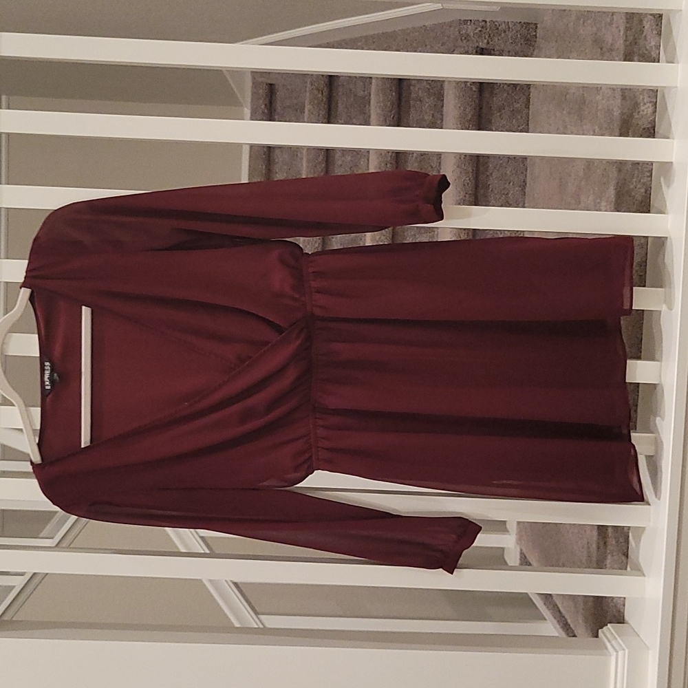 Red chiffon dress